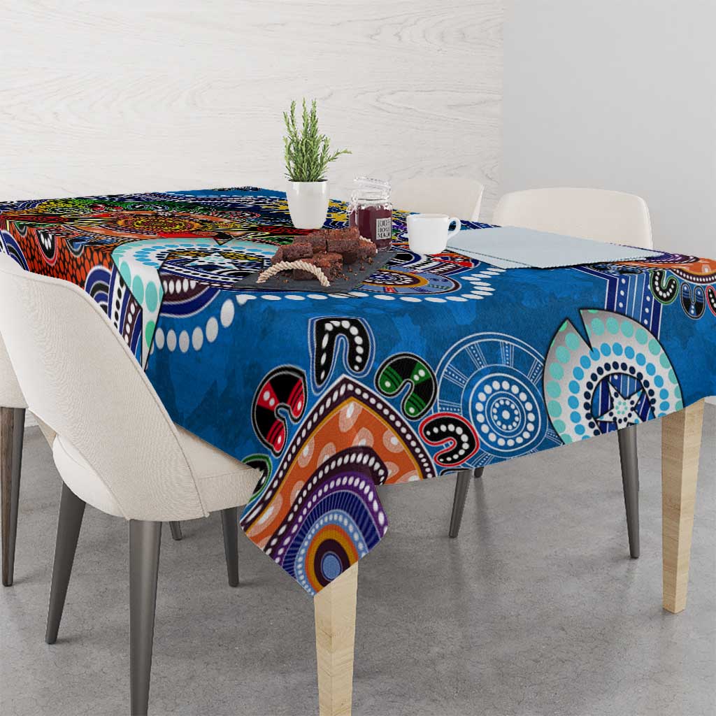 Custom NAIDOC Week 2024 Geelong Cats Tablecloth Australia Aboriginal Dot Painting
