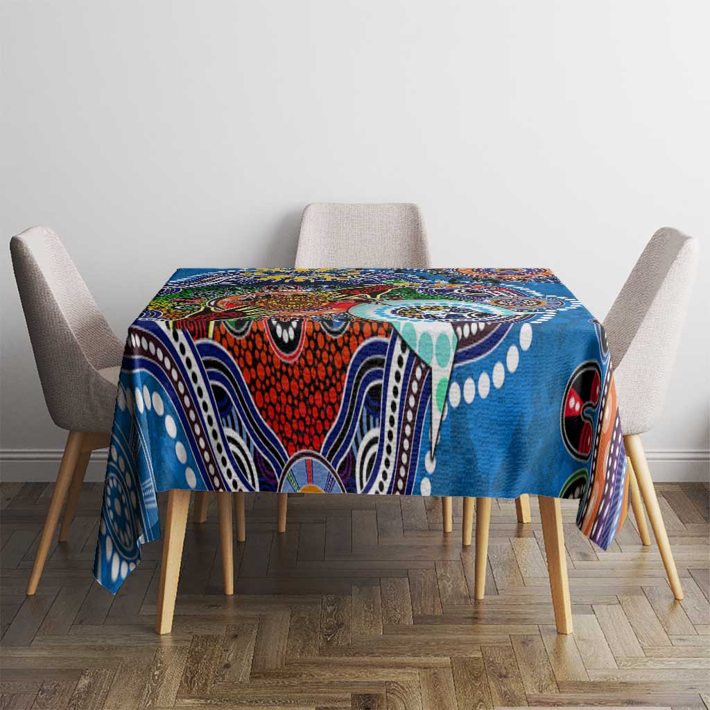 Custom NAIDOC Week 2024 Geelong Cats Tablecloth Australia Aboriginal Dot Painting