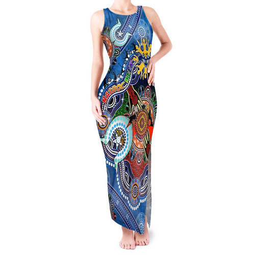 Custom NAIDOC Week 2024 Geelong Cats Tank Maxi Dress Australia Aboriginal Dot Painting