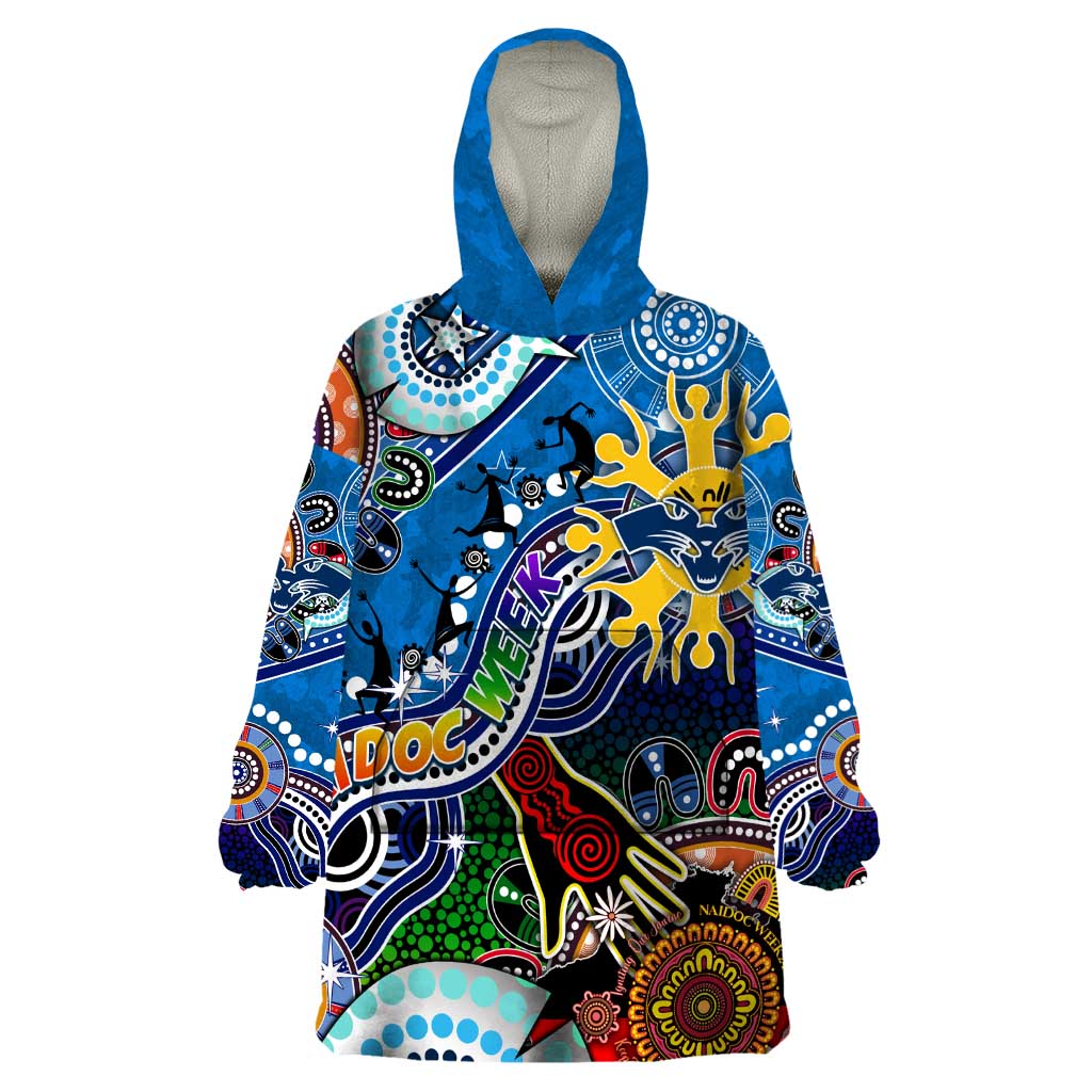 Custom NAIDOC Week 2024 Geelong Cats Wearable Blanket Hoodie Australia Aboriginal Dot Painting