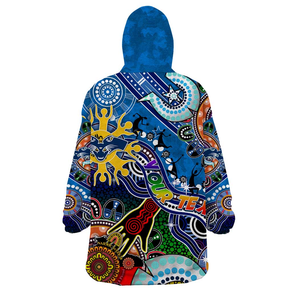 Custom NAIDOC Week 2024 Geelong Cats Wearable Blanket Hoodie Australia Aboriginal Dot Painting