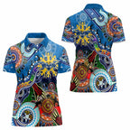 Custom NAIDOC Week 2024 Geelong Cats Women Polo Shirt Australia Aboriginal Dot Painting
