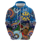 Custom NAIDOC Week 2024 Geelong Cats Zip Hoodie Australia Aboriginal Dot Painting