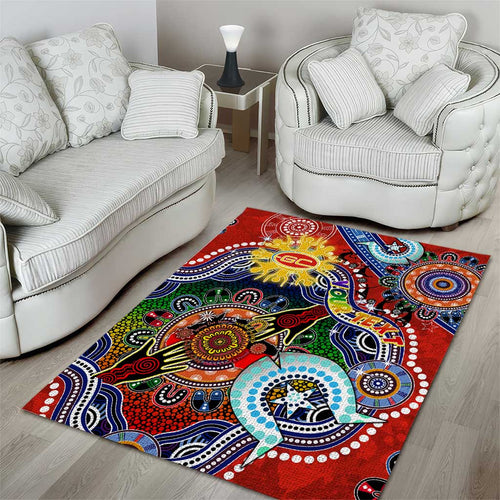 Custom NAIDOC Week 2024 Gold Coast Suns Area Rug Australia Aboriginal Dot Painting