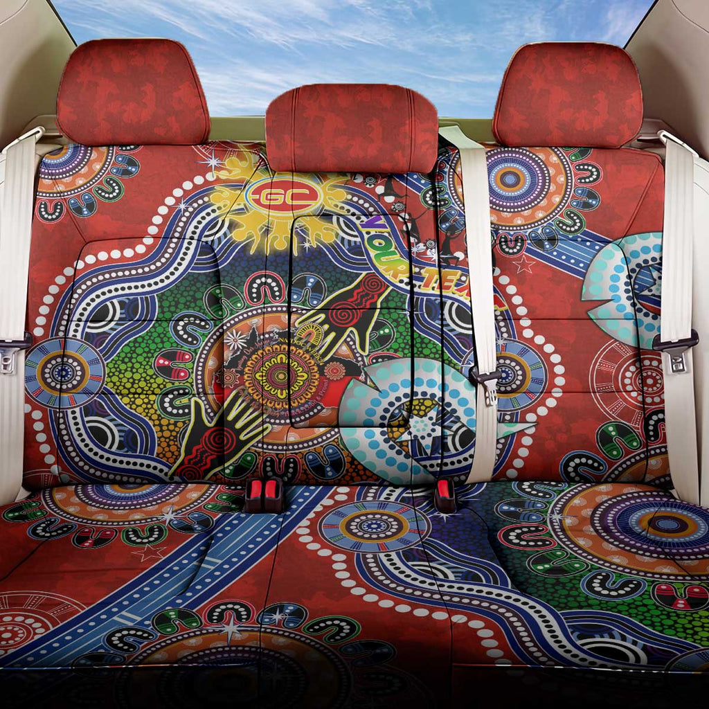 Custom NAIDOC Week 2024 Gold Coast Suns Back Car Seat Cover Australia Aboriginal Dot Painting