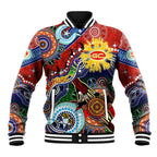 Custom NAIDOC Week 2024 Gold Coast Suns Baseball Jacket Australia Aboriginal Dot Painting