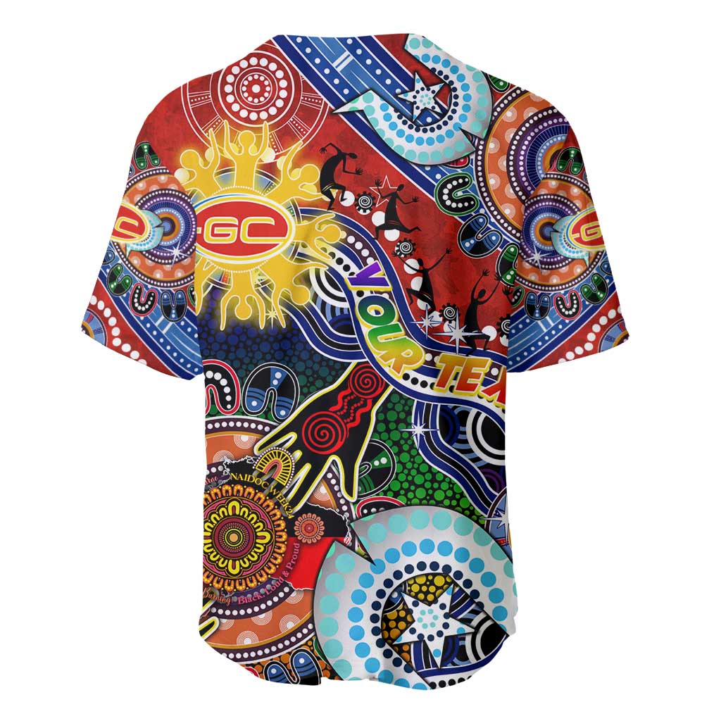 Custom NAIDOC Week 2024 Gold Coast Suns Baseball Jersey Australia Aboriginal Dot Painting