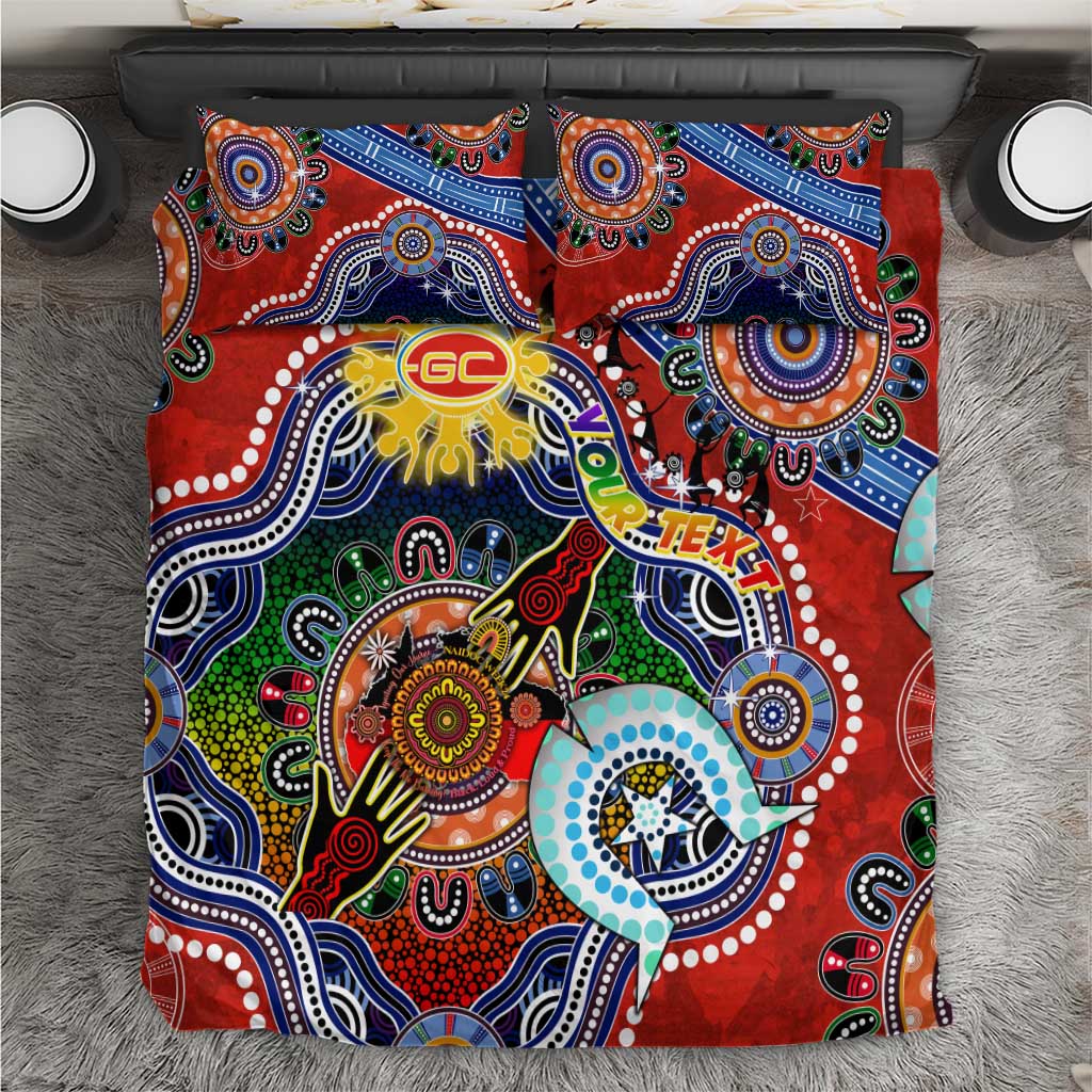 Custom NAIDOC Week 2024 Gold Coast Suns Bedding Set Australia Aboriginal Dot Painting