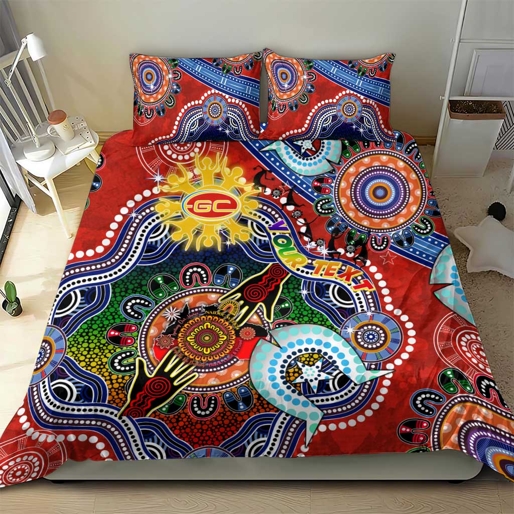 Custom NAIDOC Week 2024 Gold Coast Suns Bedding Set Australia Aboriginal Dot Painting