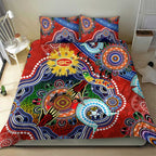 Custom NAIDOC Week 2024 Gold Coast Suns Bedding Set Australia Aboriginal Dot Painting