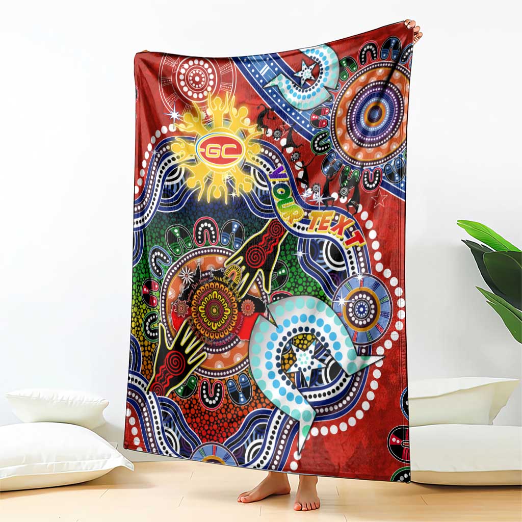 Custom NAIDOC Week 2024 Gold Coast Suns Blanket Australia Aboriginal Dot Painting