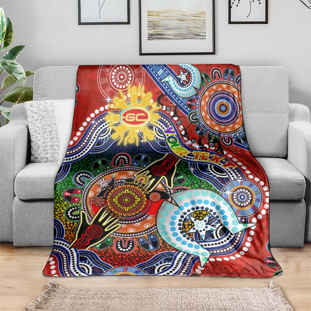 Custom NAIDOC Week 2024 Gold Coast Suns Blanket Australia Aboriginal Dot Painting
