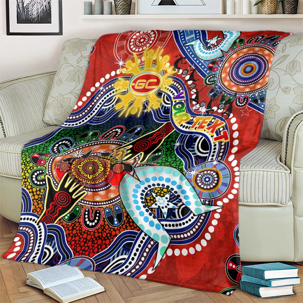 Custom NAIDOC Week 2024 Gold Coast Suns Blanket Australia Aboriginal Dot Painting