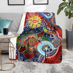 Custom NAIDOC Week 2024 Gold Coast Suns Blanket Australia Aboriginal Dot Painting