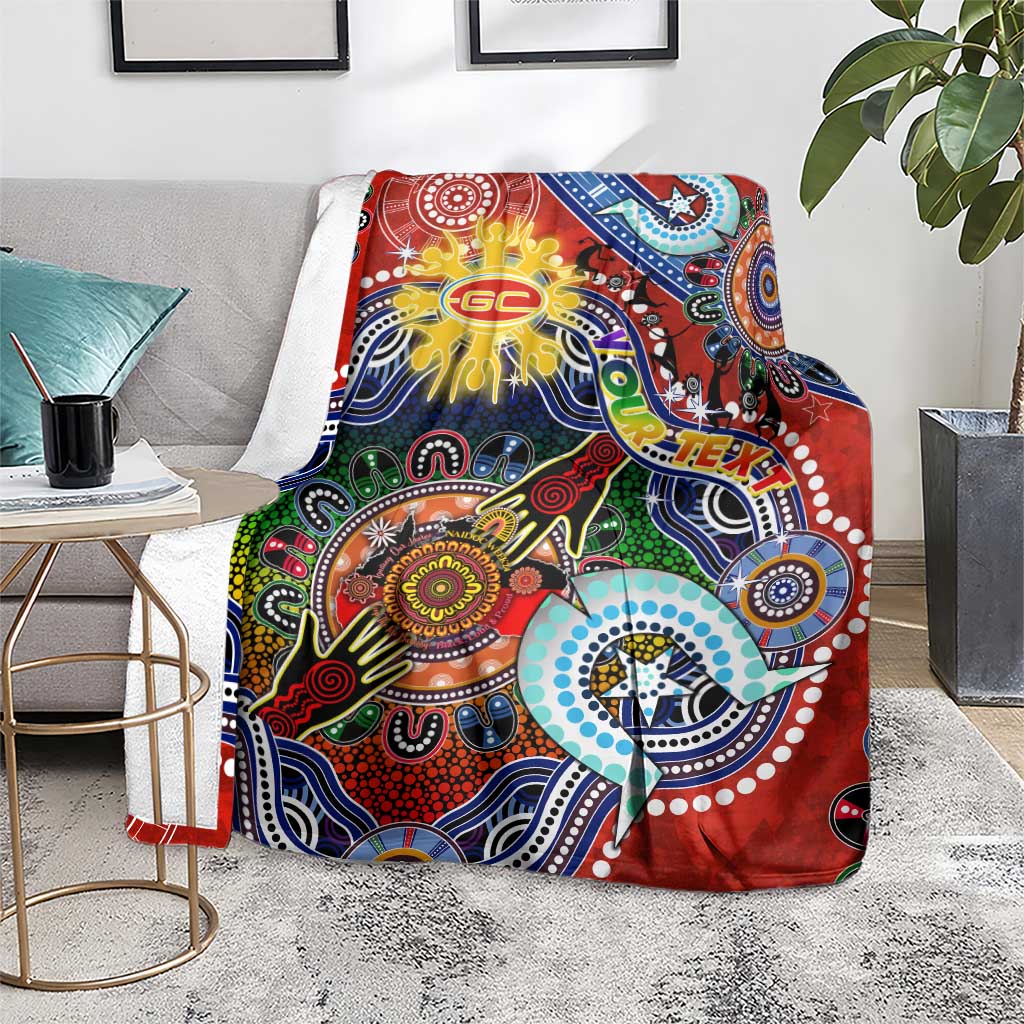 Custom NAIDOC Week 2024 Gold Coast Suns Blanket Australia Aboriginal Dot Painting