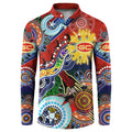 Custom NAIDOC Week 2024 Gold Coast Suns Button Sweatshirt Australia Aboriginal Dot Painting