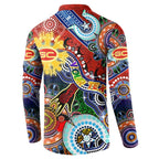 Custom NAIDOC Week 2024 Gold Coast Suns Button Sweatshirt Australia Aboriginal Dot Painting