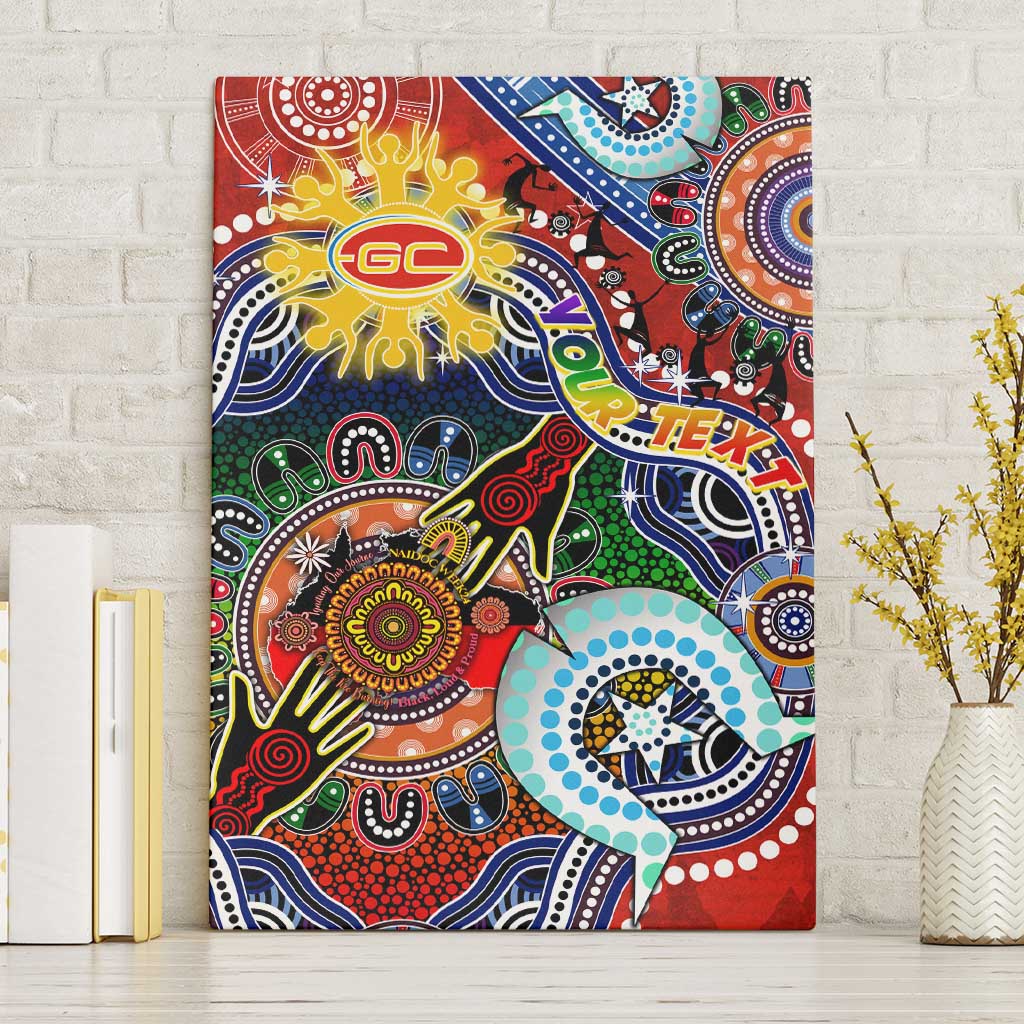 Custom NAIDOC Week 2024 Gold Coast Suns Canvas Wall Art Australia Aboriginal Dot Painting