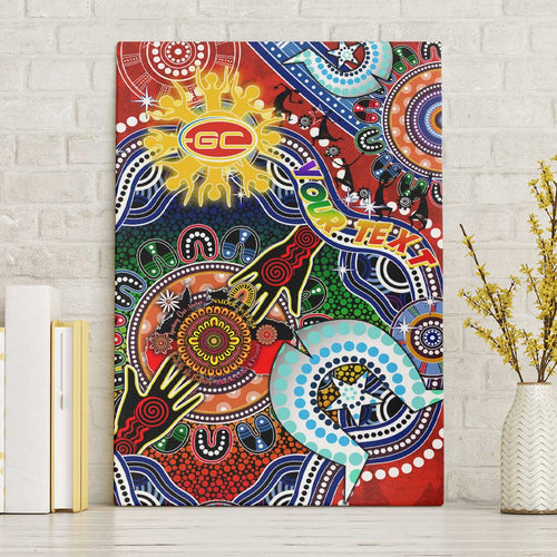 Custom NAIDOC Week 2024 Gold Coast Suns Canvas Wall Art Australia Aboriginal Dot Painting