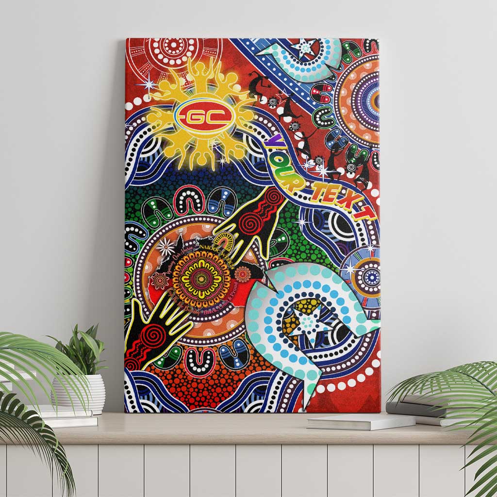 Custom NAIDOC Week 2024 Gold Coast Suns Canvas Wall Art Australia Aboriginal Dot Painting