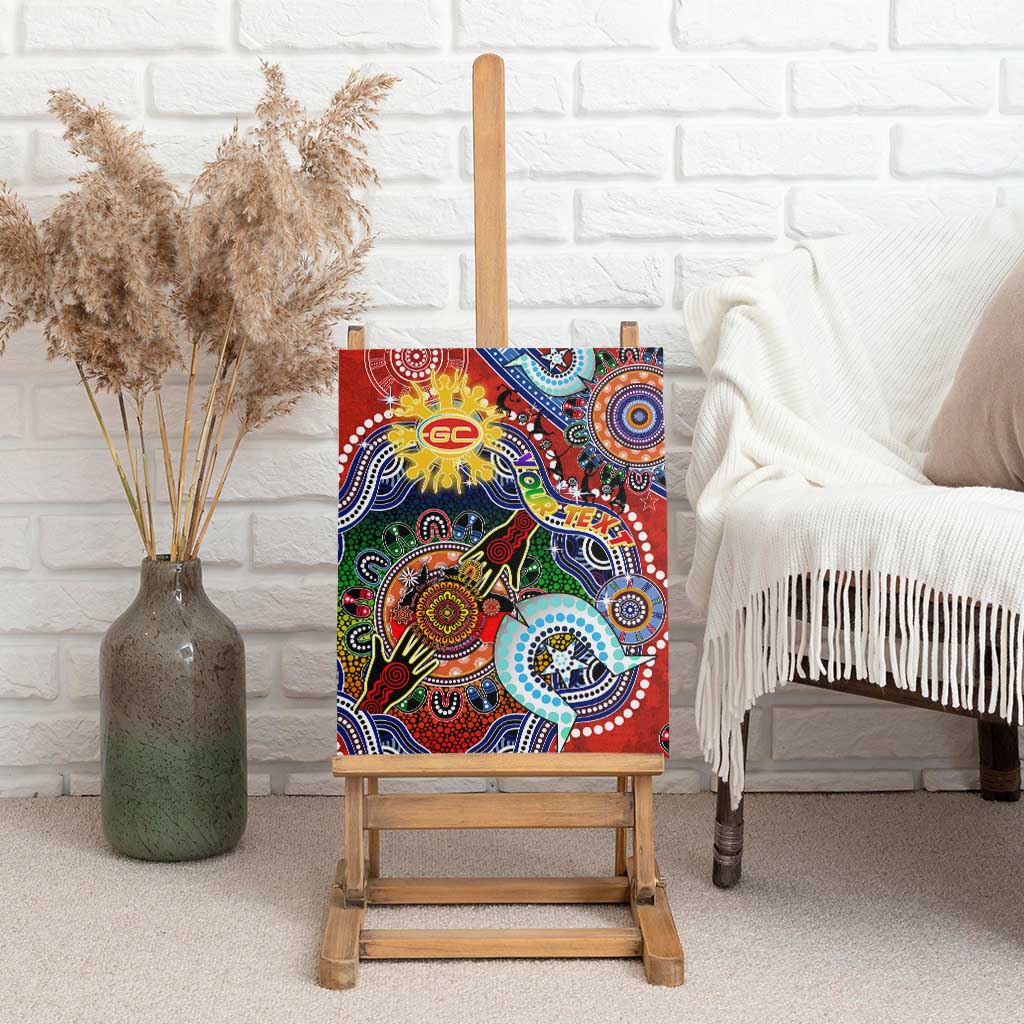 Custom NAIDOC Week 2024 Gold Coast Suns Canvas Wall Art Australia Aboriginal Dot Painting