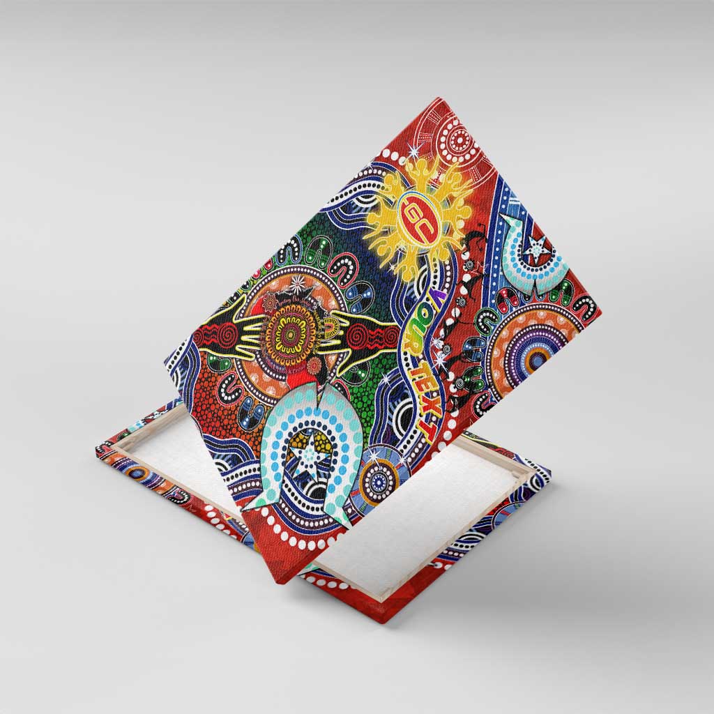 Custom NAIDOC Week 2024 Gold Coast Suns Canvas Wall Art Australia Aboriginal Dot Painting