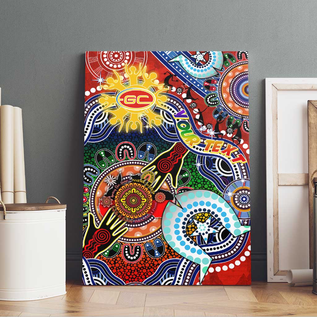 Custom NAIDOC Week 2024 Gold Coast Suns Canvas Wall Art Australia Aboriginal Dot Painting