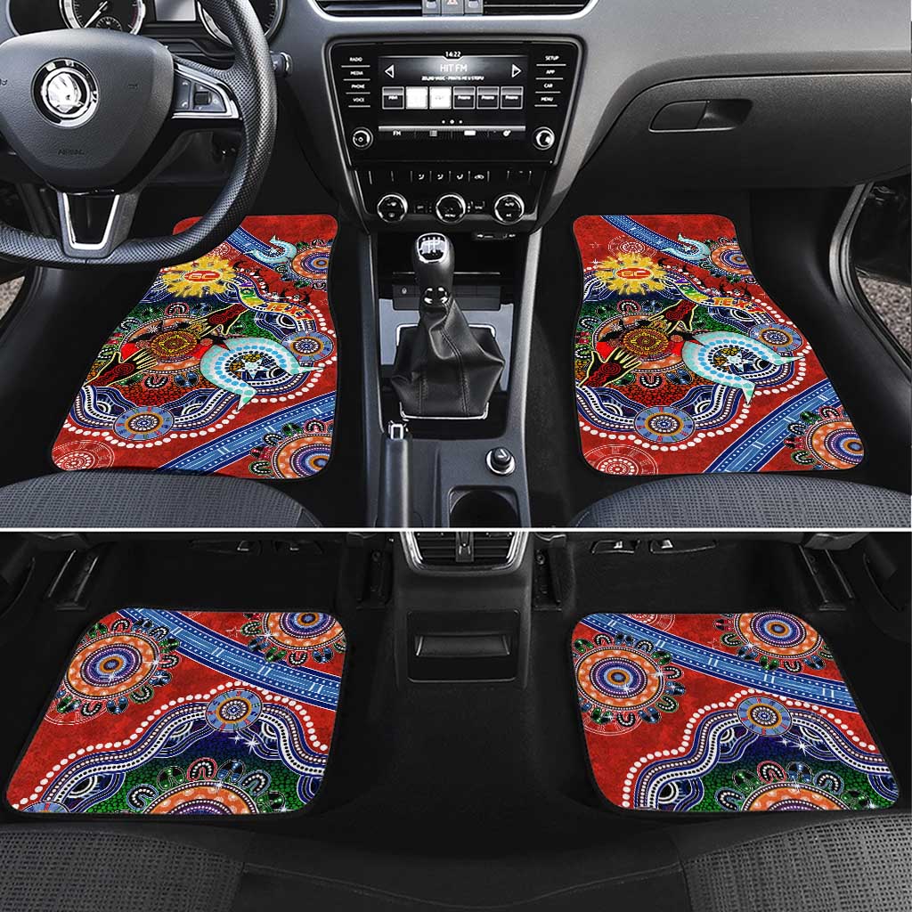 Custom NAIDOC Week 2024 Gold Coast Suns Car Mats Australia Aboriginal Dot Painting
