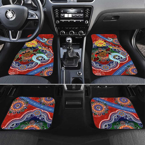 Custom NAIDOC Week 2024 Gold Coast Suns Car Mats Australia Aboriginal Dot Painting