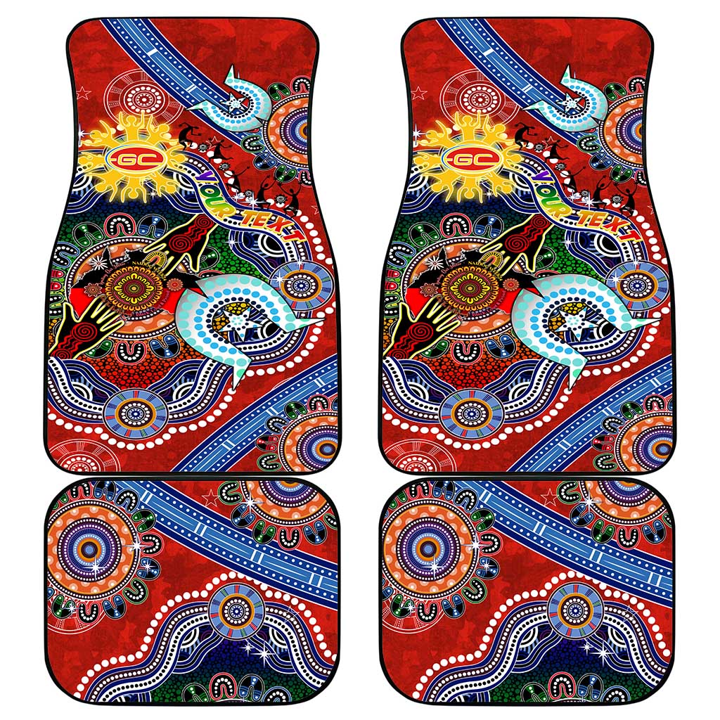 Custom NAIDOC Week 2024 Gold Coast Suns Car Mats Australia Aboriginal Dot Painting
