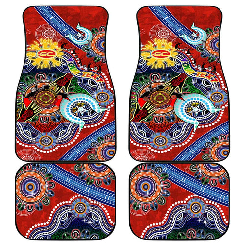 Custom NAIDOC Week 2024 Gold Coast Suns Car Mats Australia Aboriginal Dot Painting