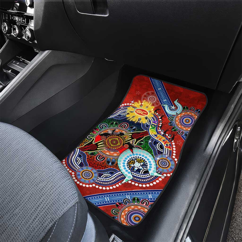 Custom NAIDOC Week 2024 Gold Coast Suns Car Mats Australia Aboriginal Dot Painting