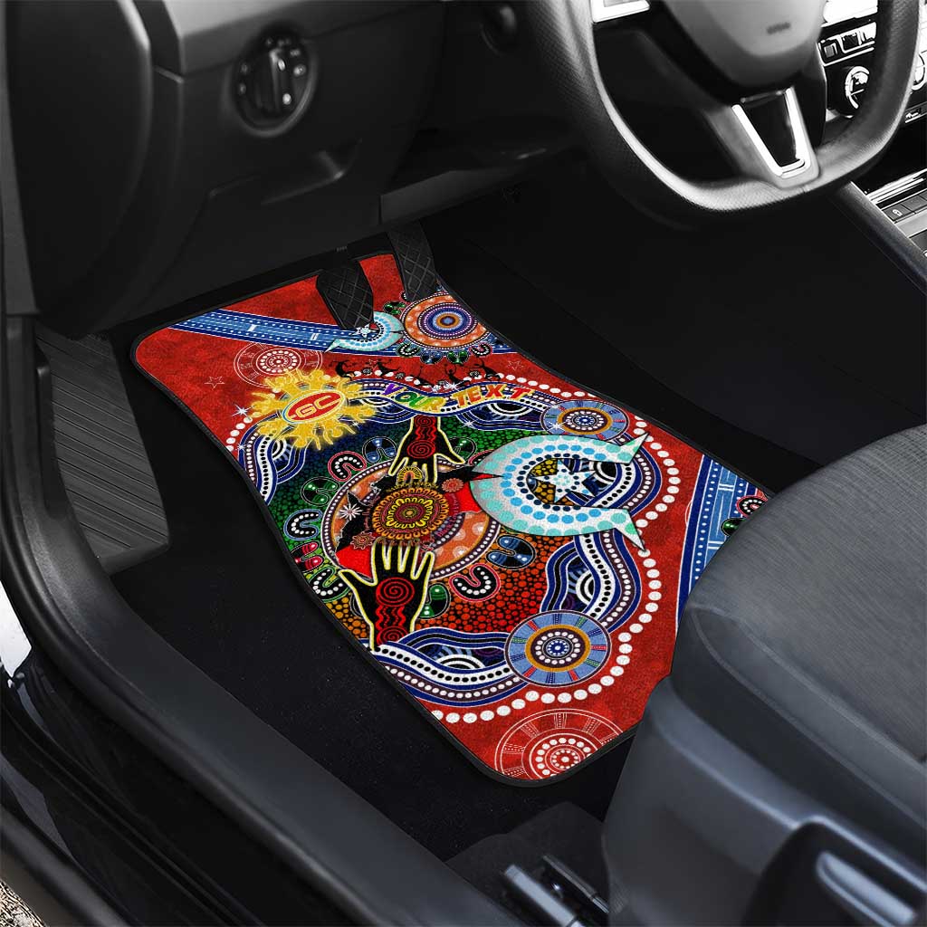 Custom NAIDOC Week 2024 Gold Coast Suns Car Mats Australia Aboriginal Dot Painting