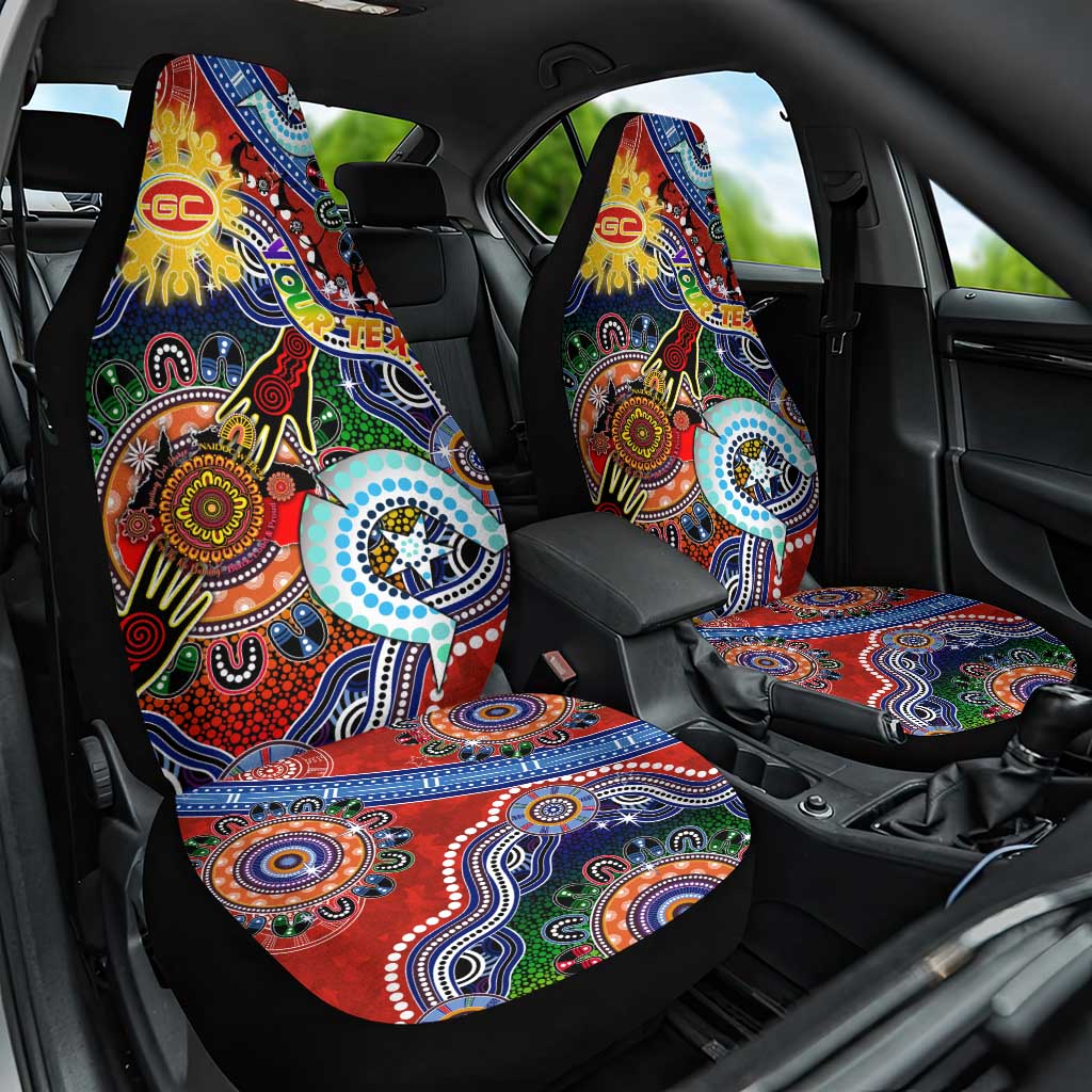 Custom NAIDOC Week 2024 Gold Coast Suns Car Seat Cover Australia Aboriginal Dot Painting