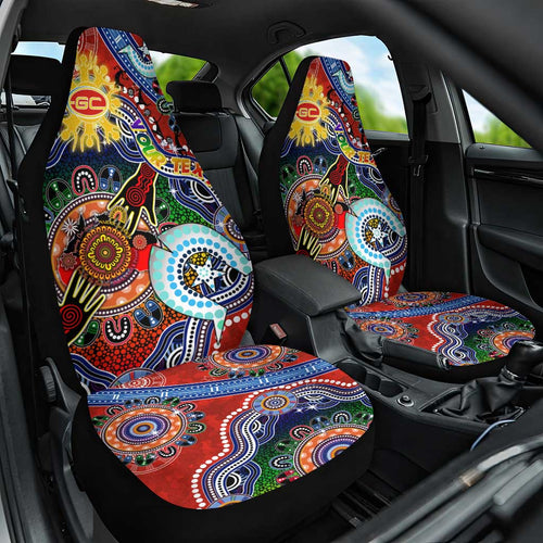 Custom NAIDOC Week 2024 Gold Coast Suns Car Seat Cover Australia Aboriginal Dot Painting