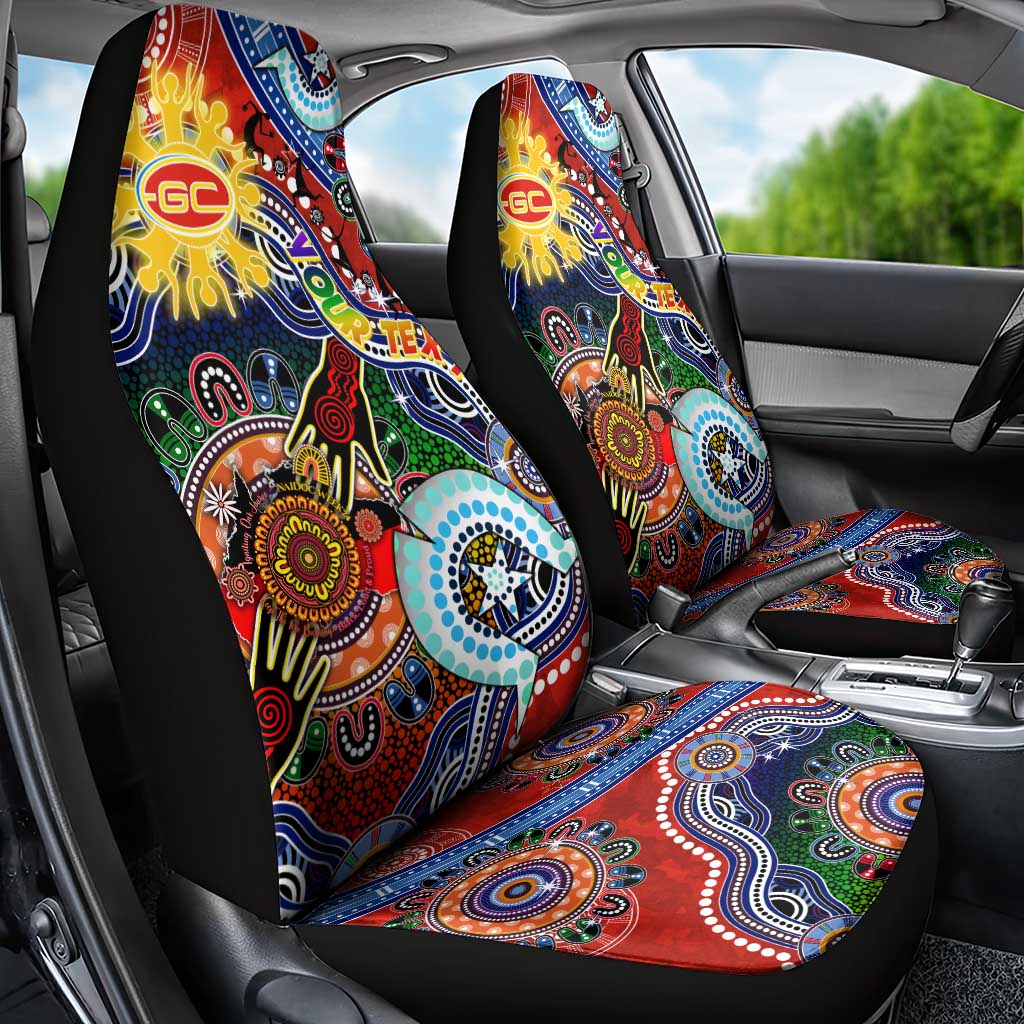Custom NAIDOC Week 2024 Gold Coast Suns Car Seat Cover Australia Aboriginal Dot Painting