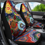 Custom NAIDOC Week 2024 Gold Coast Suns Car Seat Cover Australia Aboriginal Dot Painting