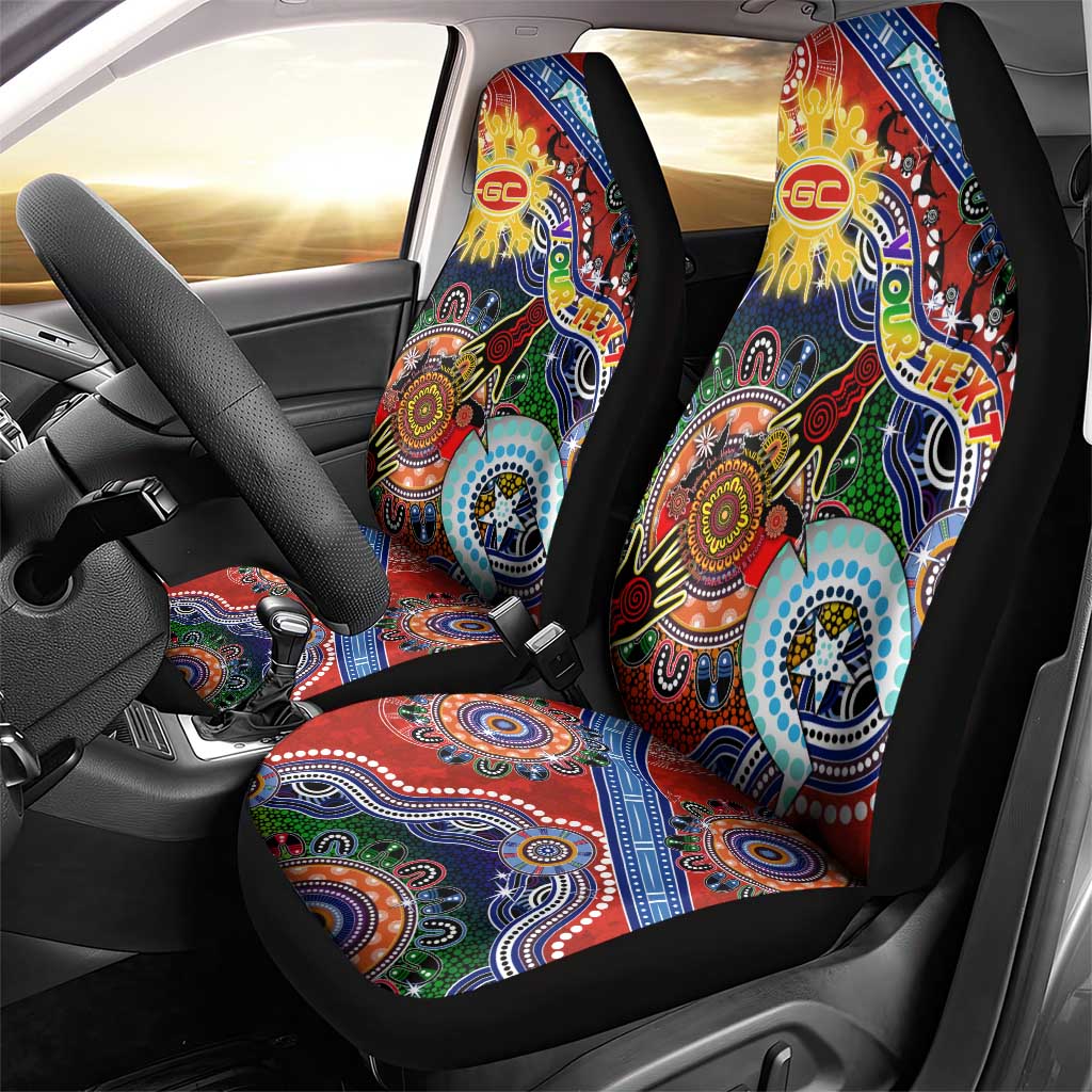 Custom NAIDOC Week 2024 Gold Coast Suns Car Seat Cover Australia Aboriginal Dot Painting