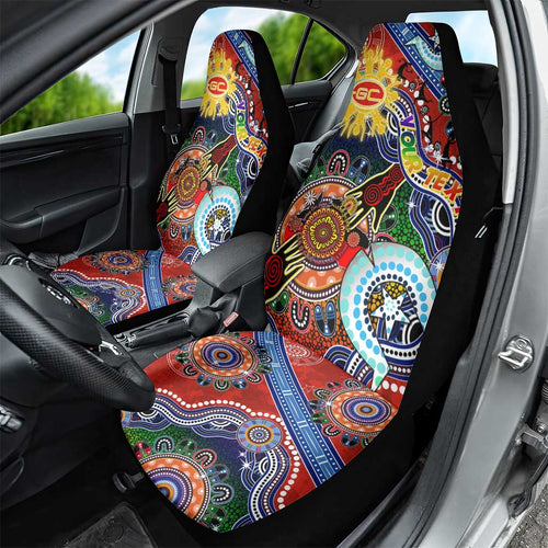 Custom NAIDOC Week 2024 Gold Coast Suns Car Seat Cover Australia Aboriginal Dot Painting