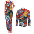Custom NAIDOC Week 2024 Gold Coast Suns Couples Matching Tank Maxi Dress and Long Sleeve Button Shirt Australia Aboriginal Dot Painting
