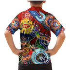 Custom NAIDOC Week 2024 Gold Coast Suns Family Matching Mermaid Dress and Hawaiian Shirt Australia Aboriginal Dot Painting