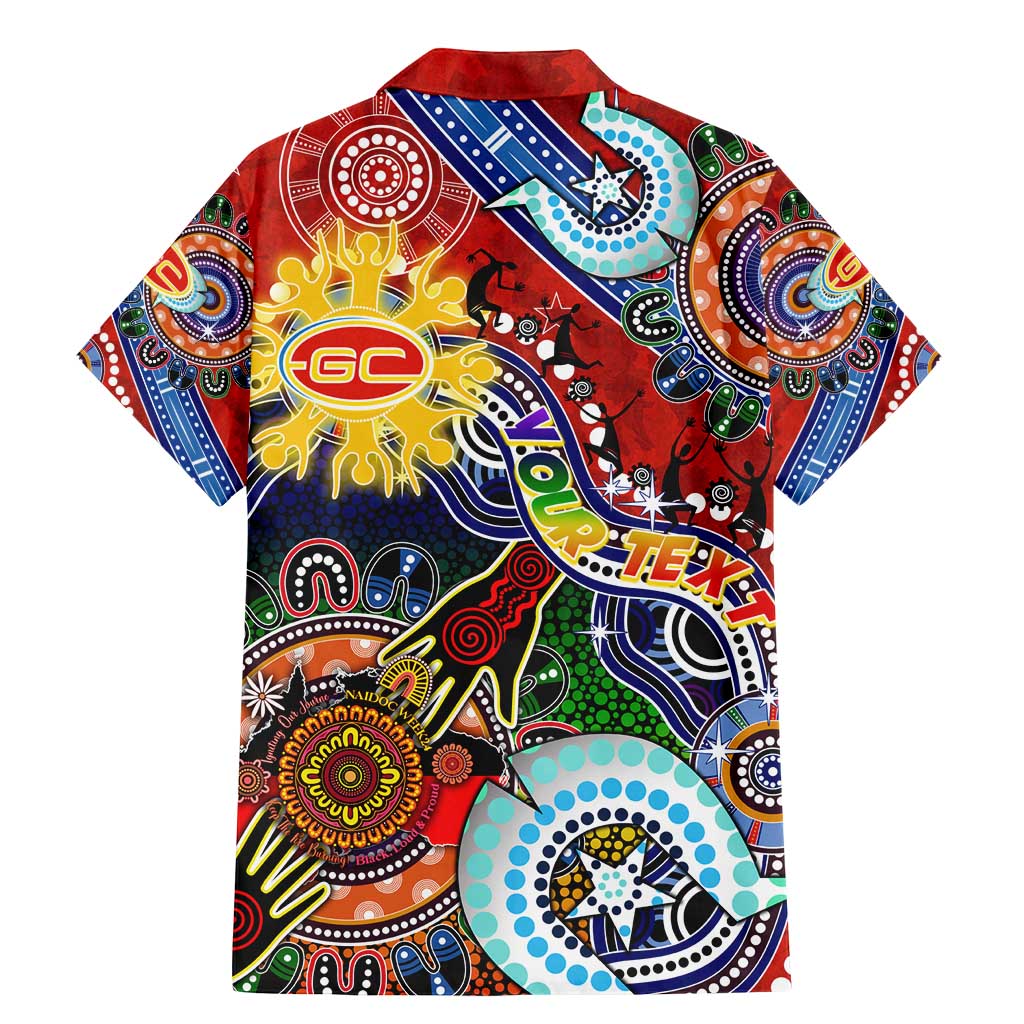 Custom NAIDOC Week 2024 Gold Coast Suns Family Matching Mermaid Dress and Hawaiian Shirt Australia Aboriginal Dot Painting