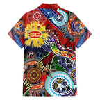 Custom NAIDOC Week 2024 Gold Coast Suns Family Matching Off Shoulder Short Dress and Hawaiian Shirt Australia Aboriginal Dot Painting