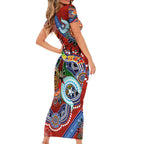 Custom NAIDOC Week 2024 Gold Coast Suns Family Matching Short Sleeve Bodycon Dress and Hawaiian Shirt Australia Aboriginal Dot Painting
