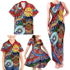 Custom NAIDOC Week 2024 Gold Coast Suns Family Matching Tank Maxi Dress and Hawaiian Shirt Australia Aboriginal Dot Painting