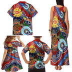 Custom NAIDOC Week 2024 Gold Coast Suns Family Matching Tank Maxi Dress and Hawaiian Shirt Australia Aboriginal Dot Painting