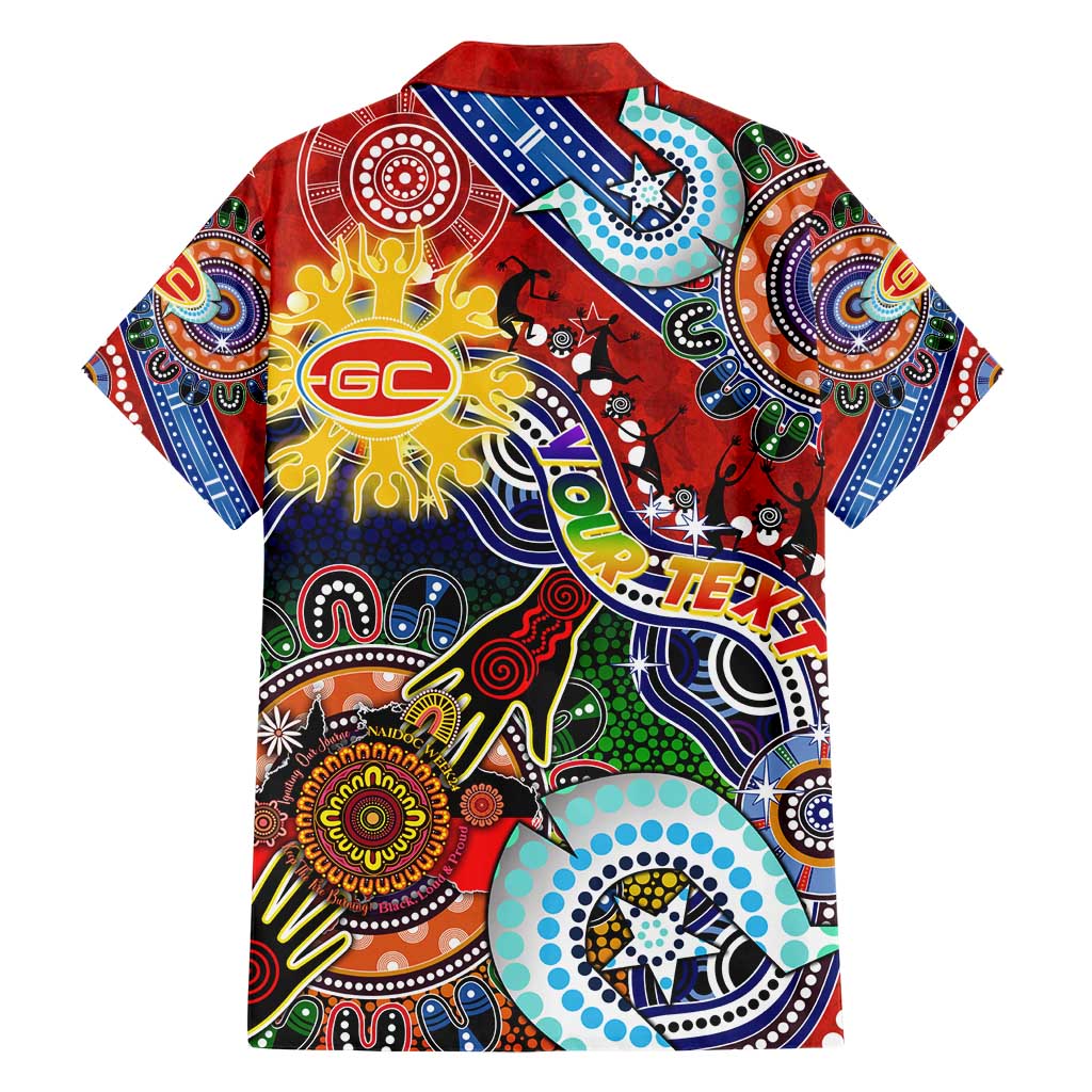 Custom NAIDOC Week 2024 Gold Coast Suns Hawaiian Shirt Australia Aboriginal Dot Painting