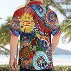 Custom NAIDOC Week 2024 Gold Coast Suns Hawaiian Shirt Australia Aboriginal Dot Painting