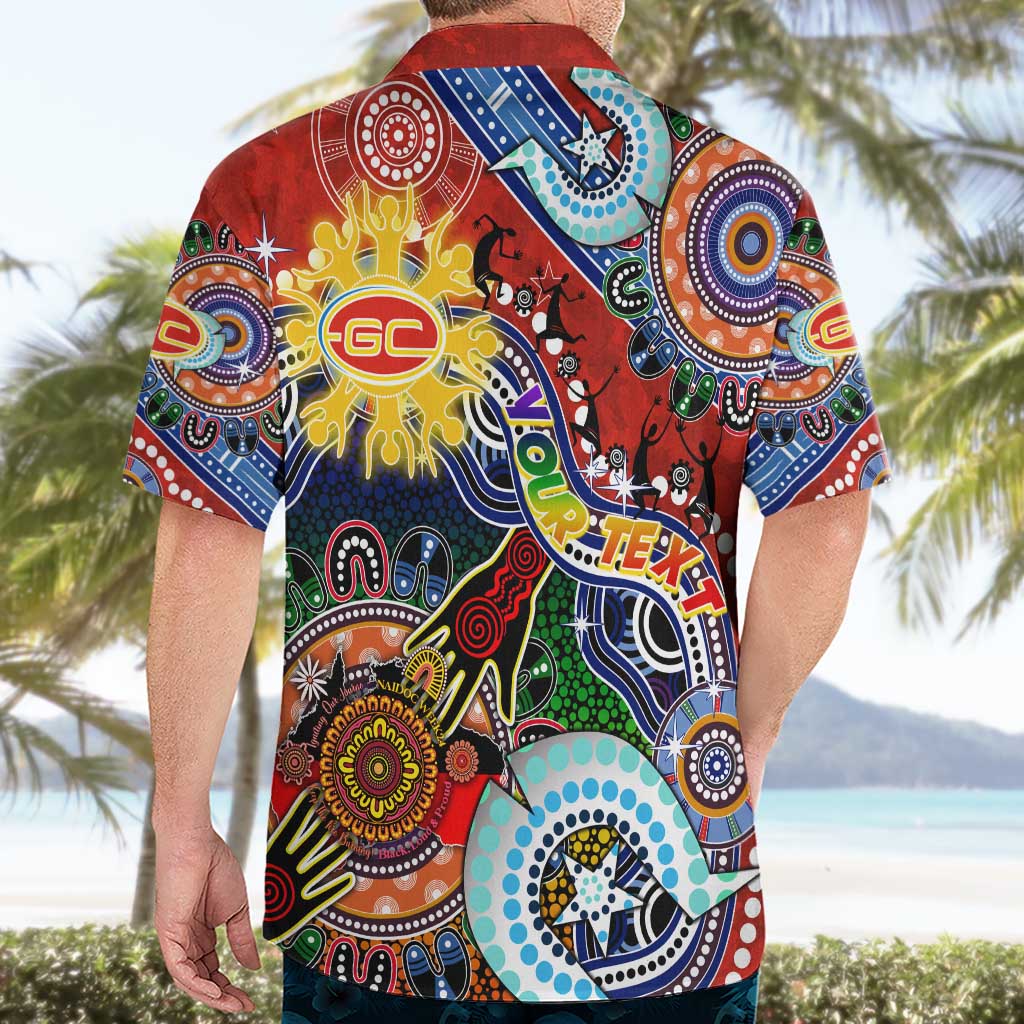 Custom NAIDOC Week 2024 Gold Coast Suns Hawaiian Shirt Australia Aboriginal Dot Painting