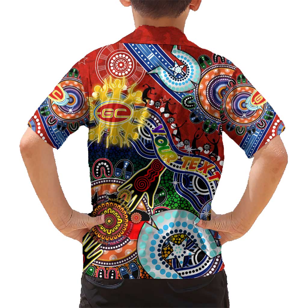 Custom NAIDOC Week 2024 Gold Coast Suns Hawaiian Shirt Australia Aboriginal Dot Painting